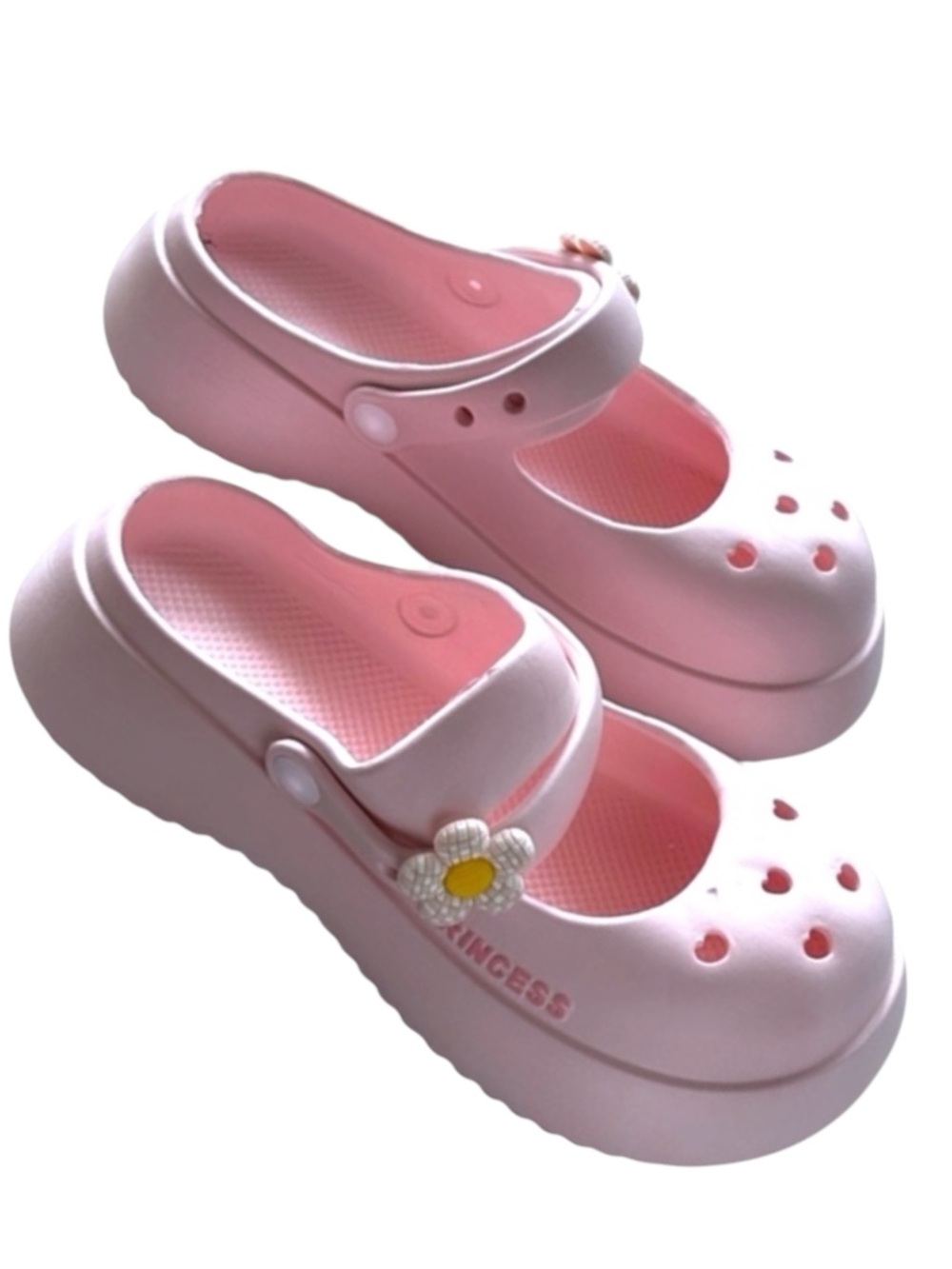 Pink Flower Mary Jane Platform Clogs Kawaii Clogs
